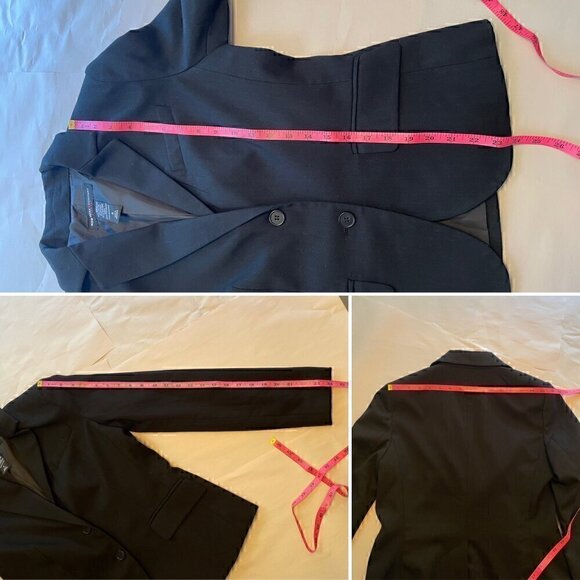 NY & Co Black Stretch Metallic Stripe Blazer Size 6 - Picture 16 of 16